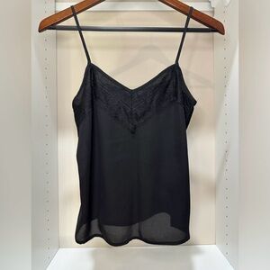 L black lace trim camisole